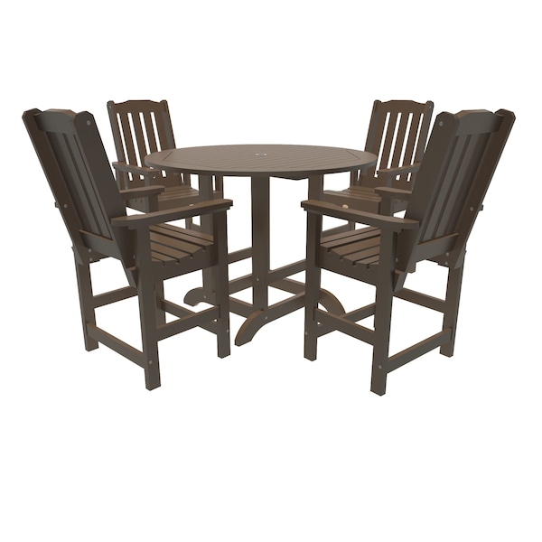 Highwood Usa Lehigh 5pc Round Counter Height Outdoor Patio Furniture Dining Set AD-CNL48-ACE - main